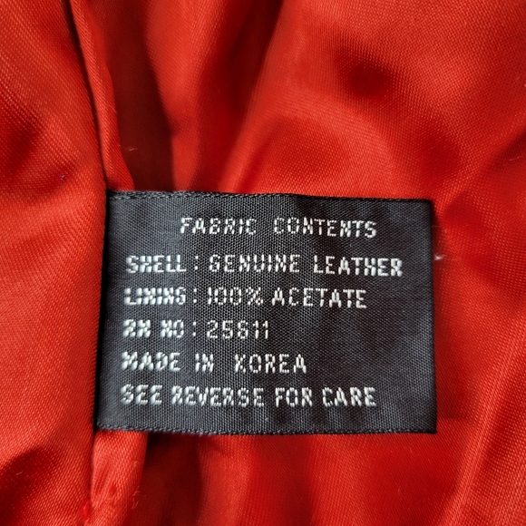 Avanti Leather Jacket Coat Women Size 1X Red Open Front Slip Pockets Vintage - Picture 4 of 9